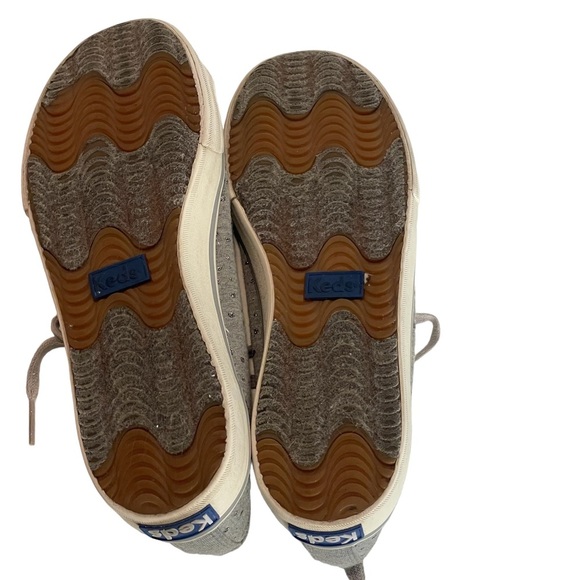 Keds Gray Canvas Silver Metallic Dots Lace Up Sneaker Shoes Sz 7.5 - Picture 9 of 11